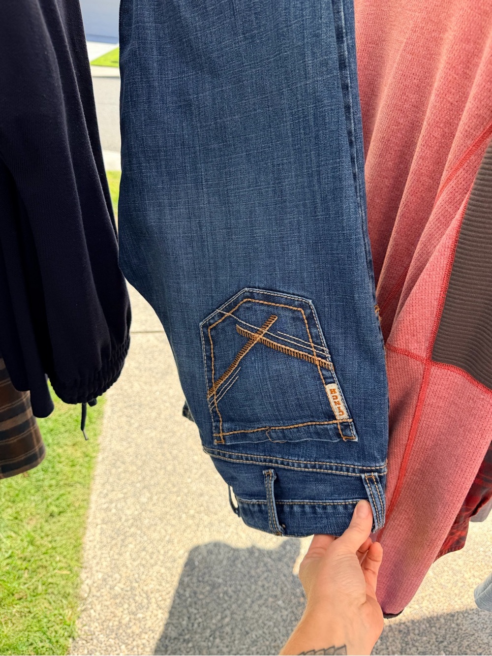 Cinch Dark Indigo Bootcut Jeans with Golden Stitching